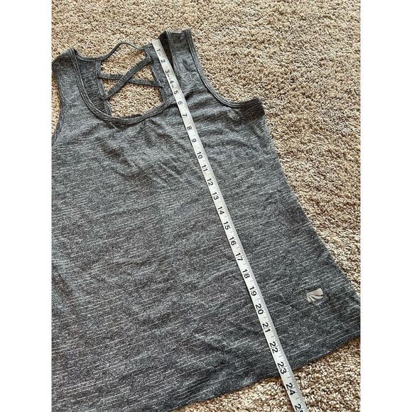 Marika Women's Criss Cross Back Tank Top Gray Size S Casual Summer - Picture 6 of 7